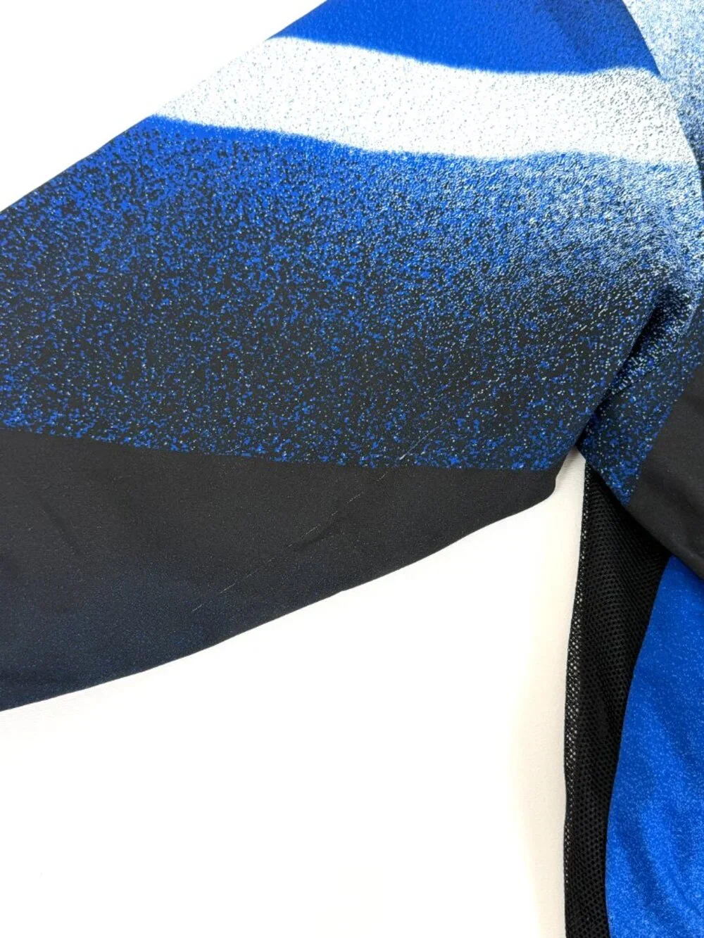 adidas Men’s M Blue Black Abstract Print Full Zip Track Jacket Logo